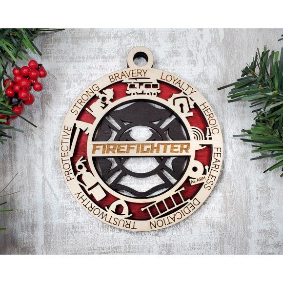 FIREFIGHTER Ornament Personalized First Responder Christmas Gift - Picture 3 of 5